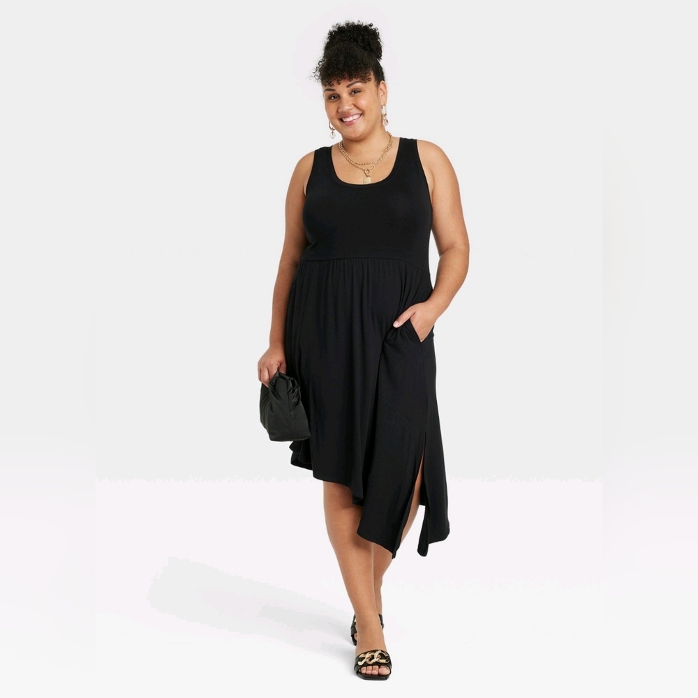 Ava & Viv Women's Sleeveless Asymmetrical Knit Dress Summer Dress Beach - Picture 5 of 12